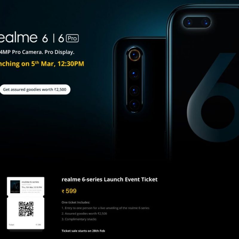 Realme 6 Pro with FHD+ 90Hz display, 64MP quad rear cameras, 20x zoom, 30W fast charging and realme 6 launching in India on March&nbsp;5